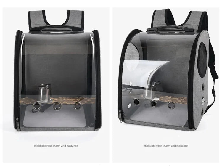 Pet Bird Cage House Parrot Carrier with Feeders Bird Large Space Travel Bag Breathable Portable Bird Cage Accessories