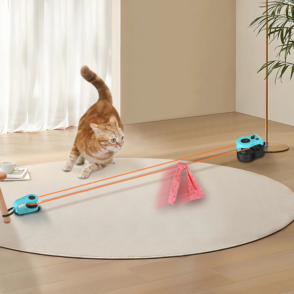 Interactive cat and dog chase toy, USB charging automatic bait, used for pet exercise and training, durable plastic material