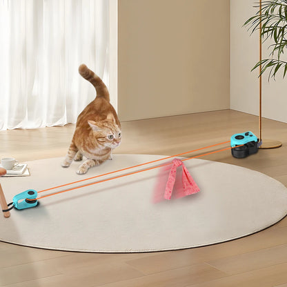 Interactive cat and dog chase toy, USB charging automatic bait, used for pet exercise and training, durable plastic material