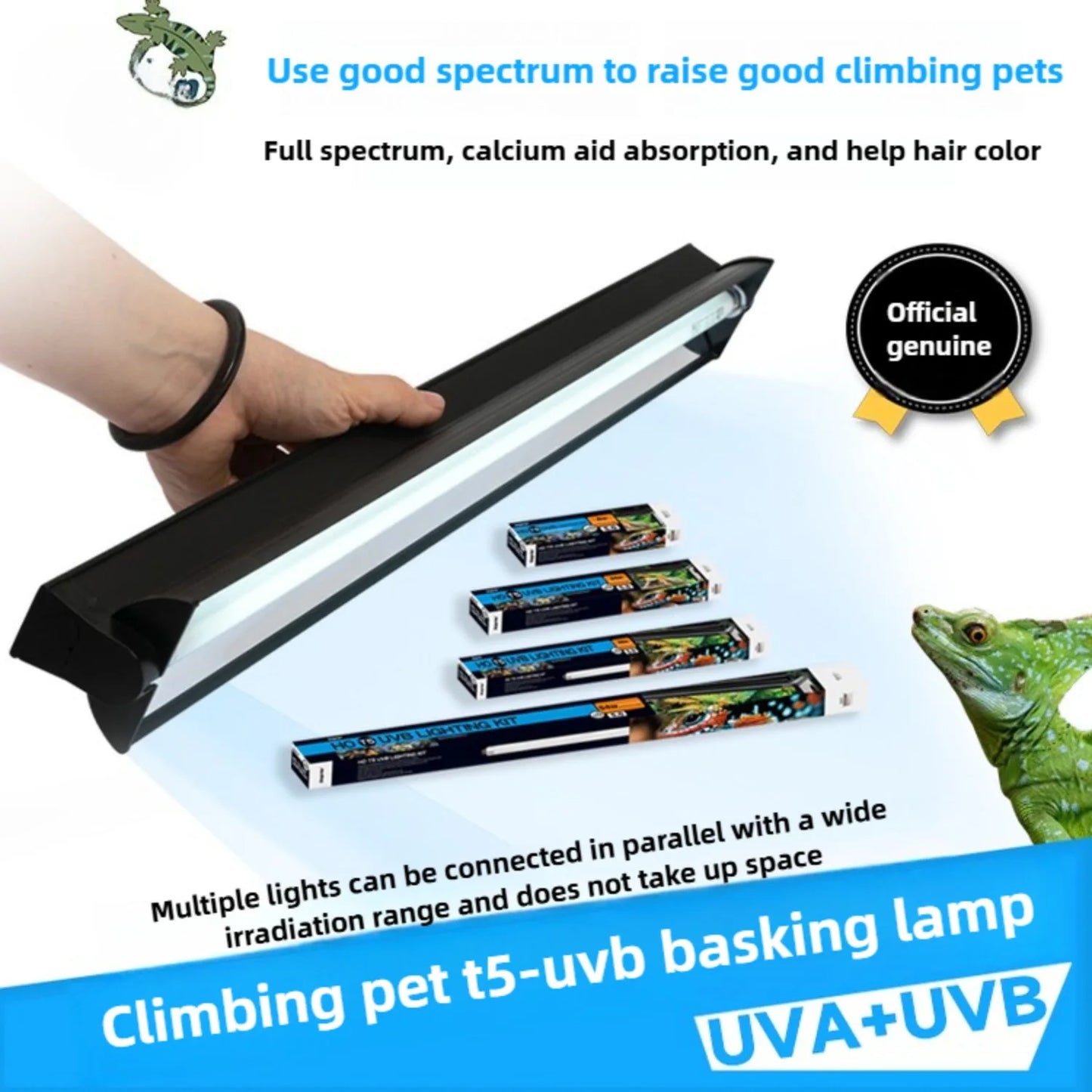 T5 Reptile Light Fixture 8W Reptile Terrarium Hood 5.0/10.0 UVB Light Bulb Fluorescent Tube for Bearded Dragon Lizards Tortoises