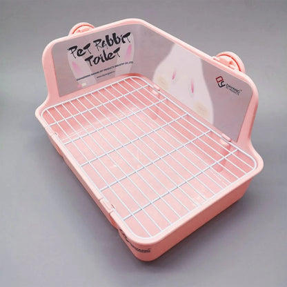 Rabbit Litter Box Toilet for Small Animal Corner Litter Pan Bunny Potty Trainer