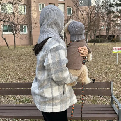 Pet Warmth Cover Head Knitted Hat Dog Small Dog Decoration Teddy Dog Accessories Small Dogs Winter Pet Warm Pullover Hat