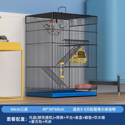 ‌Jumbo Hedgehog Sugar Glider Cage - Reinforced Escape-Proof Habitat, Chew-Resistant Large Base for Rats Hamsters