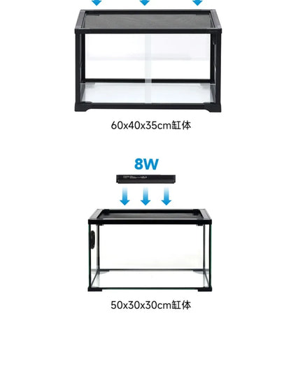 T5 Reptile Light Fixture 8W Reptile Terrarium Hood 5.0/10.0 UVB Light Bulb Fluorescent Tube for Bearded Dragon Lizards Tortoises
