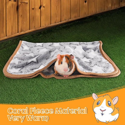 2 Pack Warm Coral Fleece Pet Blankets, Washable Cage Liners for Small Animals, 24x16 Inches