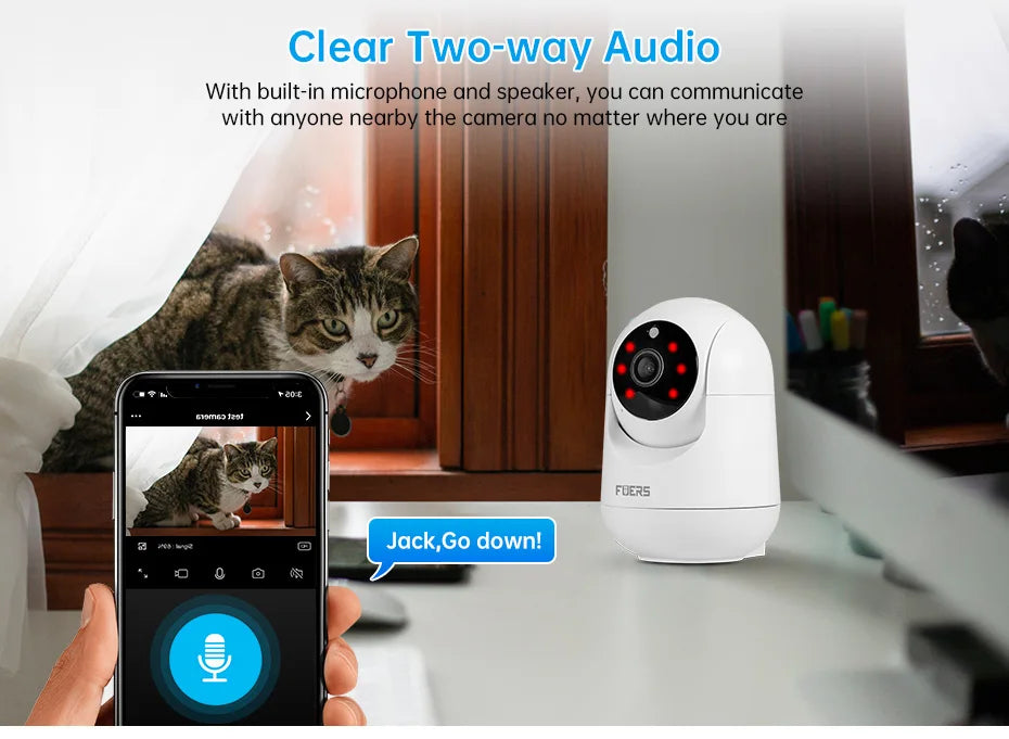 Tuya Smart WiFi IP Pets Camera Home Security Dog Cats Camera 4K 8MP HD Video Night Vision Surveillance AI Alerts Mini Camera