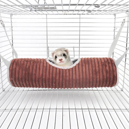 Hamster Tunnel Hammock Thickened Plush Cotton Nest Ferret Squirrel Winter Warm Hanging Cage Pet Nest Small Animals Products