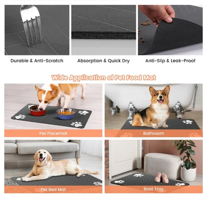 VIKAMA Cartoon Pet Diatomaceous Earth Mat Water-Absorbent Quick-Drying Non-Slip Mat Cat Litter Mat Cat Dining Mat Home Decor