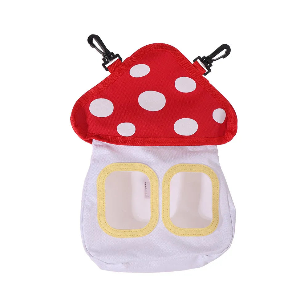 Mushroom Shaped Rabbit Hay Bag Large Capacity Oxford Cloth Rabbit Feeding Bag Hanging Portable Rabbit Hay Feeder Bag
