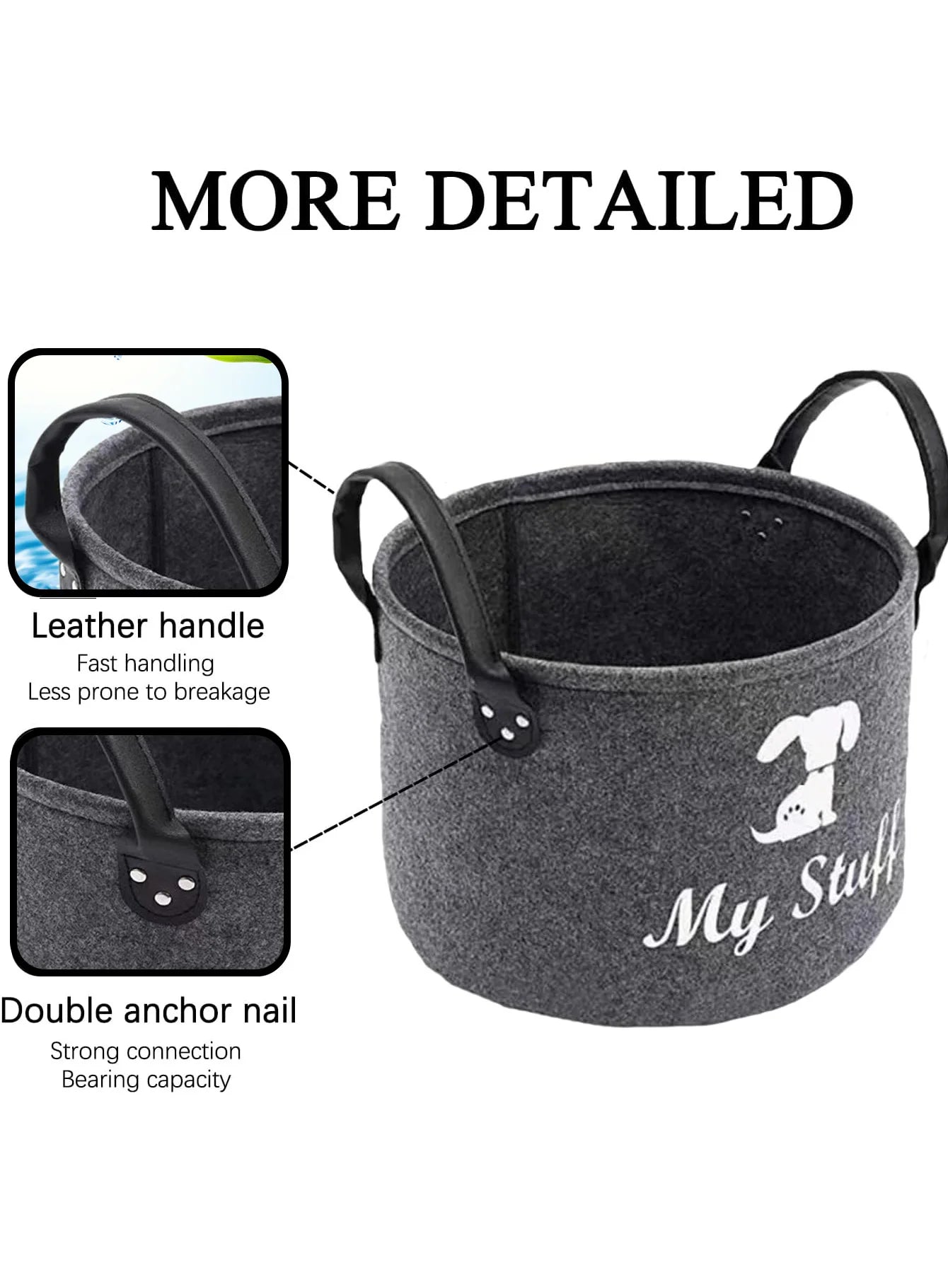 Felt Pet Toy Box Pet Toy Storage Basket Dog Toy Box Special Storage Basket for Organizing Pet Supplies Blanket Pet Storage Box