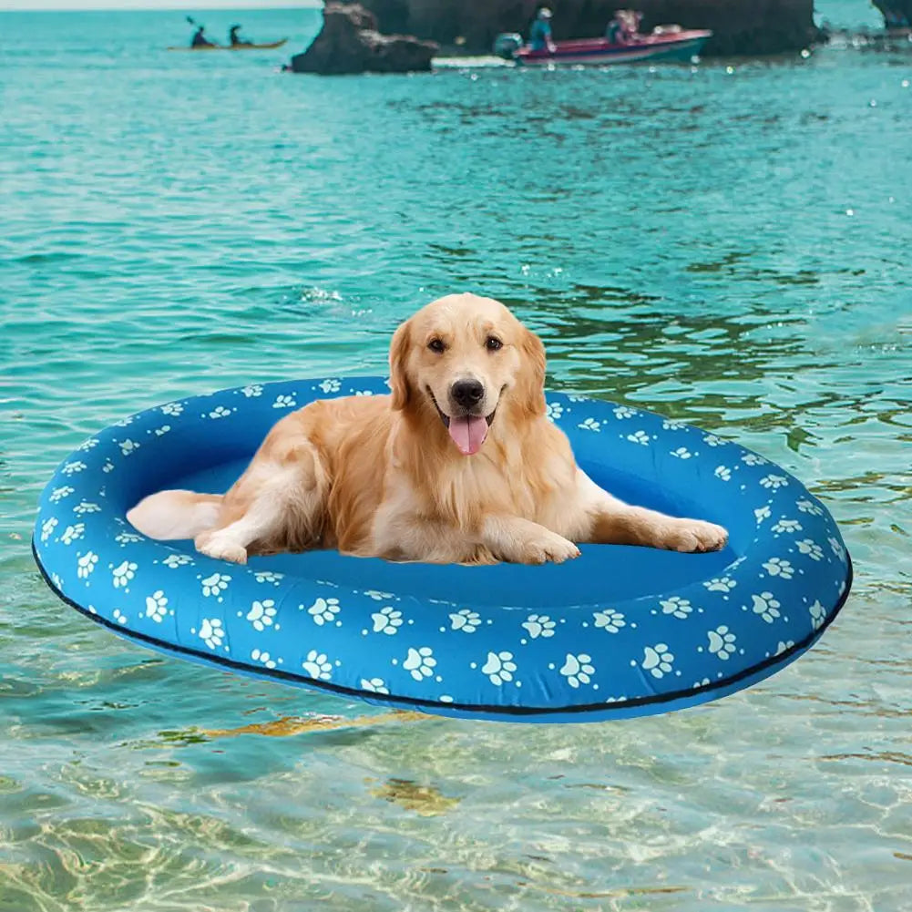Portable Dog Swimming Float Soft Inflatable Cooling Dog Float Foldable PVC Pet Floating Raft Pool Summer Pet Toy