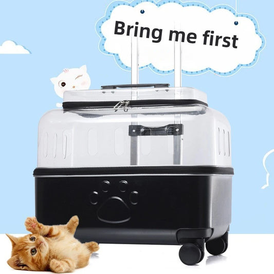 Portable Dog Strollers Carriers Travel Luxury Transparent Cats Strollers Cheap Outdoor Small Medium Suitcase Pets Supplies