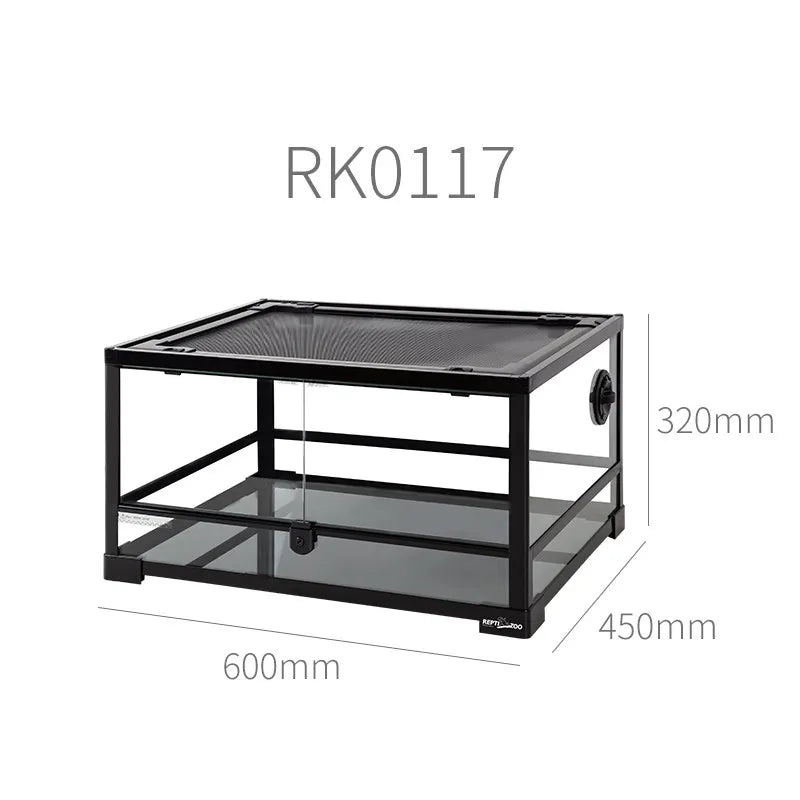 Glass Insulated Reptile Tank for Turtle Tortoise Lizard and Chameleon,Crawling Pet Breeding Box with Heat Retention Structure