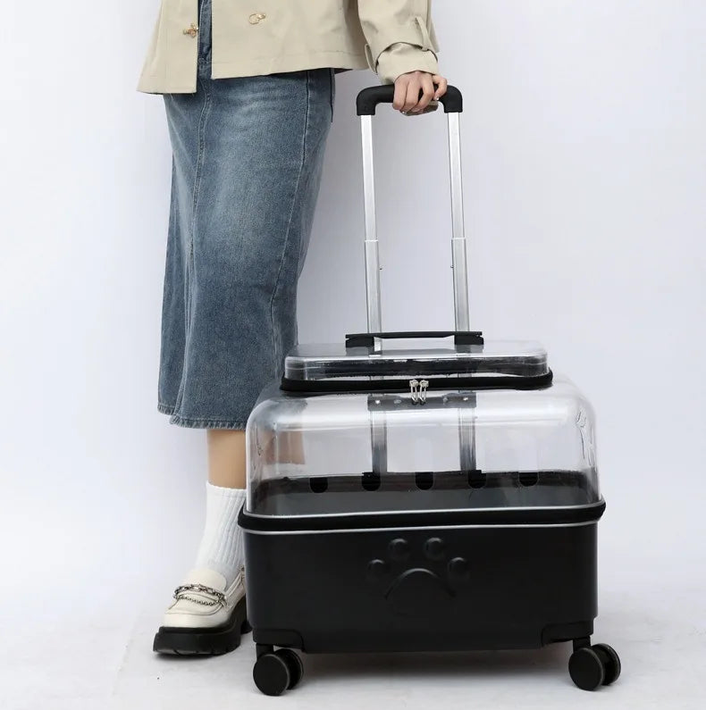 Portable Dog Strollers Carriers Travel Luxury Transparent Cats Strollers Cheap Outdoor Small Medium Suitcase Pets Supplies
