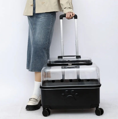Portable Dog Strollers Carriers Travel Luxury Transparent Cats Strollers Cheap Outdoor Small Medium Suitcase Pets Supplies