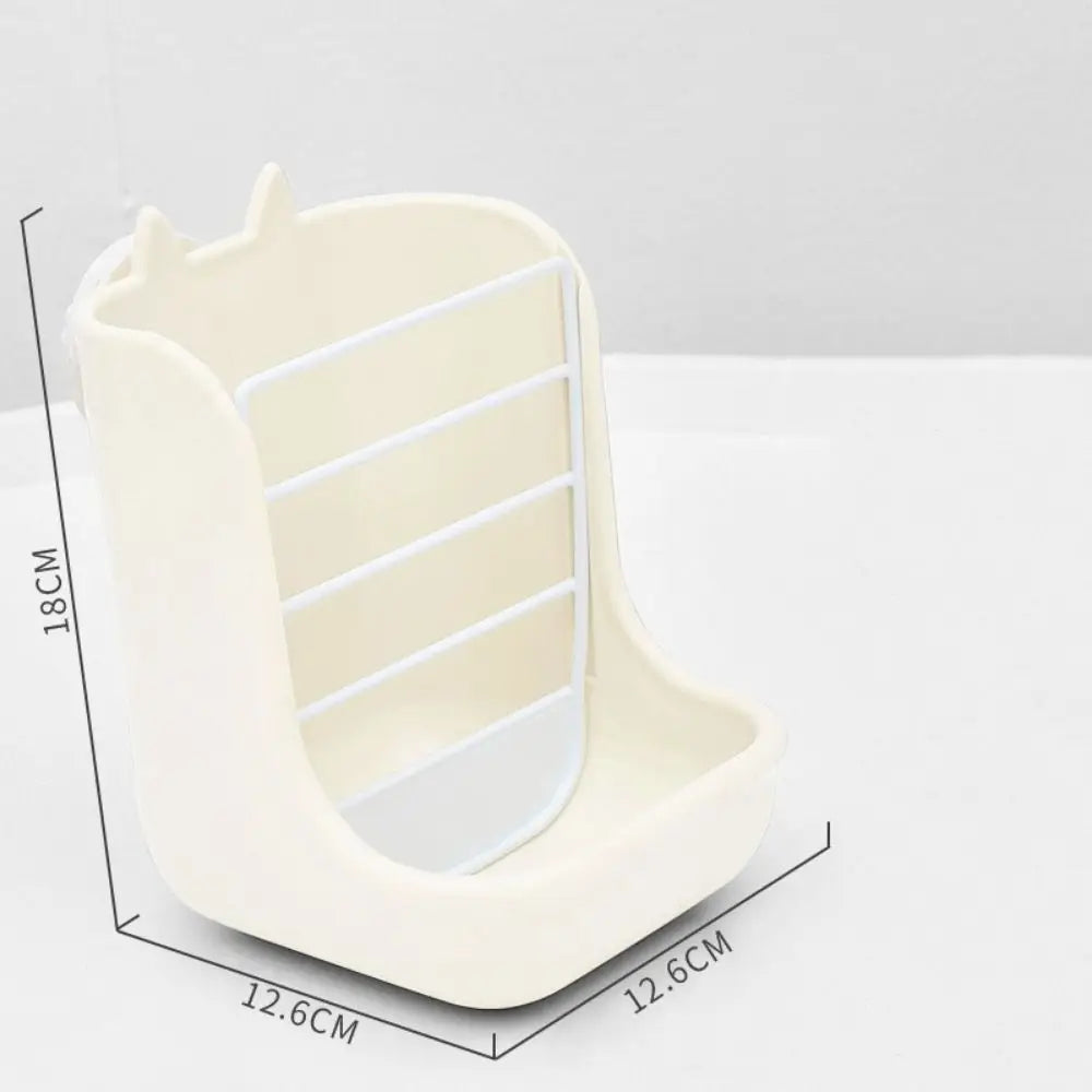 Hanging Rabbit Cage Bowl Anti Scratching Frame Rack 2 in 1 Food Trough Large Capacity Fixable Grass Feeding Rack Bunny