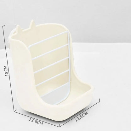 Hanging Rabbit Cage Bowl Anti Scratching Frame Rack 2 in 1 Food Trough Large Capacity Fixable Grass Feeding Rack Bunny