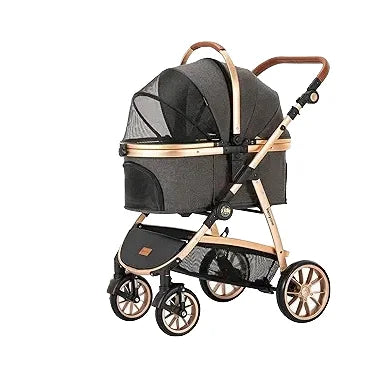 Pet Stroller, Detachable Carrying Basket, Suitable for Cats and Dogs, Spacious and Comfortable Travel, Carrying Soft Cushions