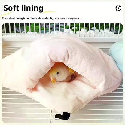 Pet Bird Parrot Hangable Cages Warm Hammock Hut Tent Warm Durable Wear-resistant Hanging Cave Sleeping Hatching Cage Decoration