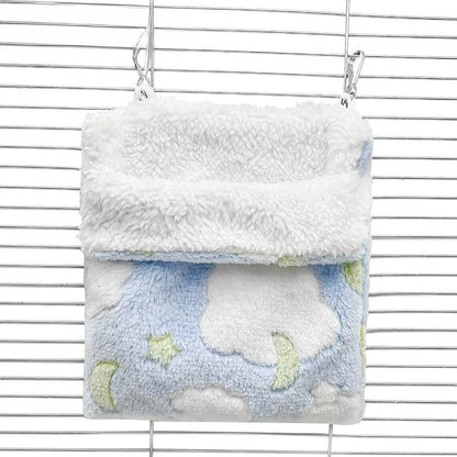 Plush Hammock Pet Swing Bag Warm Rat Sleeping Bag Cloud Pattern Sugar Gliders Sleeping Pouch Soft Comfortable Hamster  Cages