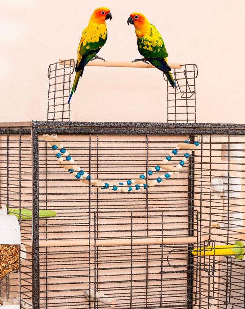 Luxury Bird Cage Large Parrot Birds Cages Accessories Drawer Wheels Birds Houses Lock Parrots Pigeon Feeder Birdcage Supplies