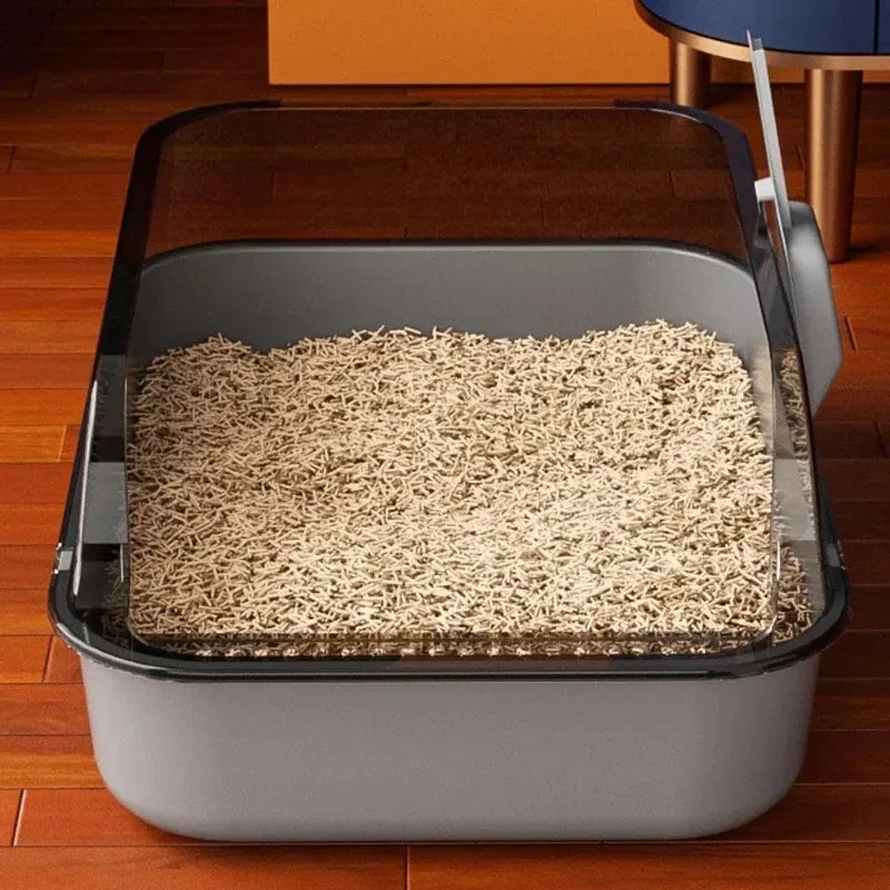 Heavy - Duty Semi - Enclosed Litter Box, High Sides Anti - Splashing, Odor - Proof, Large Capacity, Perfect for All Cat Stages