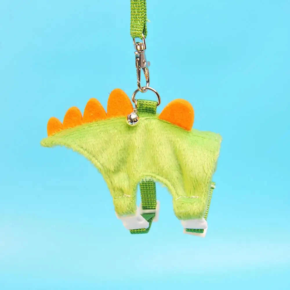 Adjustable Ferret Drawstring Vest  With Bell Pet Outdoor Walking Rope Bunny Harness Harness Vest Dinosaur Design Pet Accessories