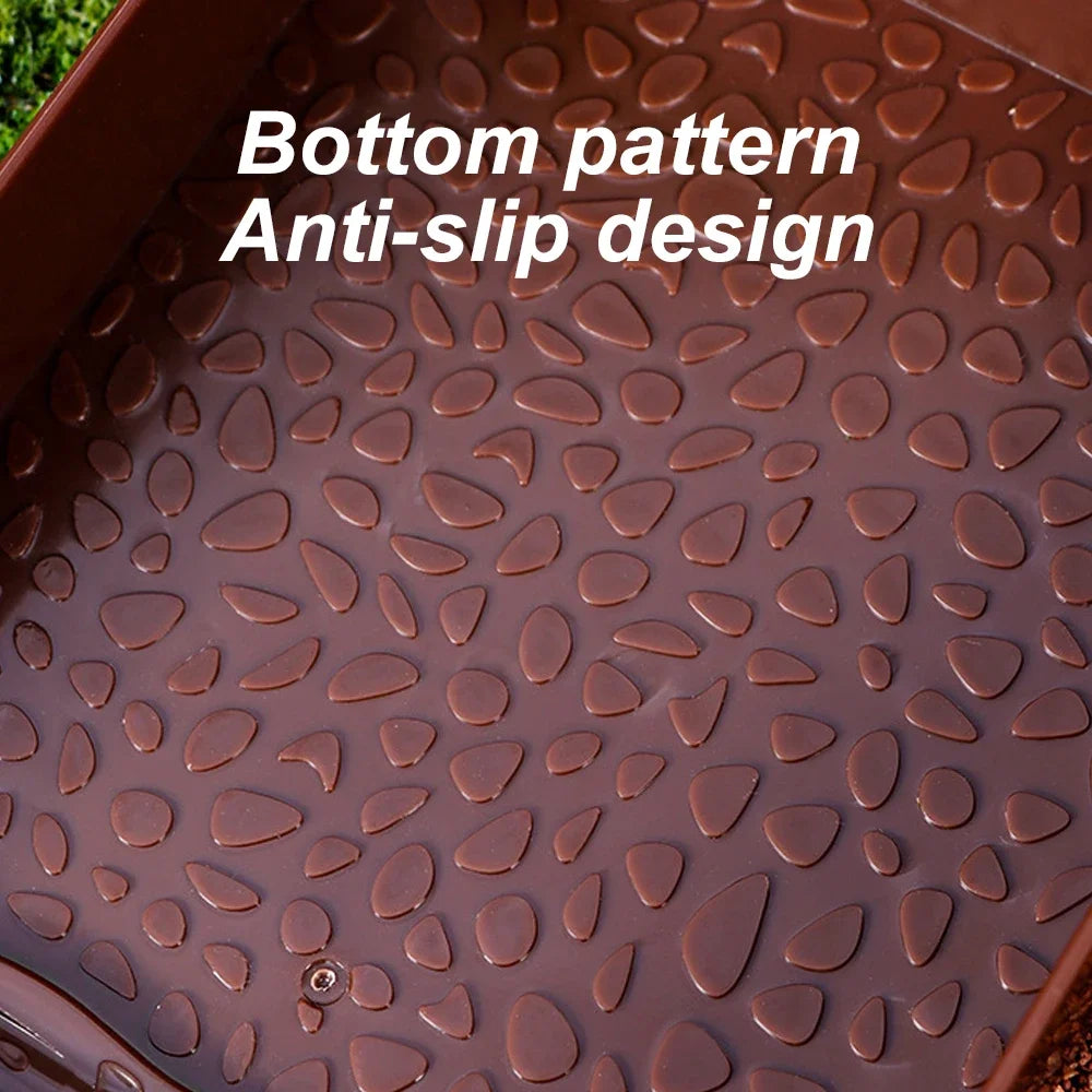 1 PC Plastic Ladder Climbing Turtle Bath Basin Water Food Basin for Small Pets Tortoises Reptiles Lizards Ornaments All Seasons