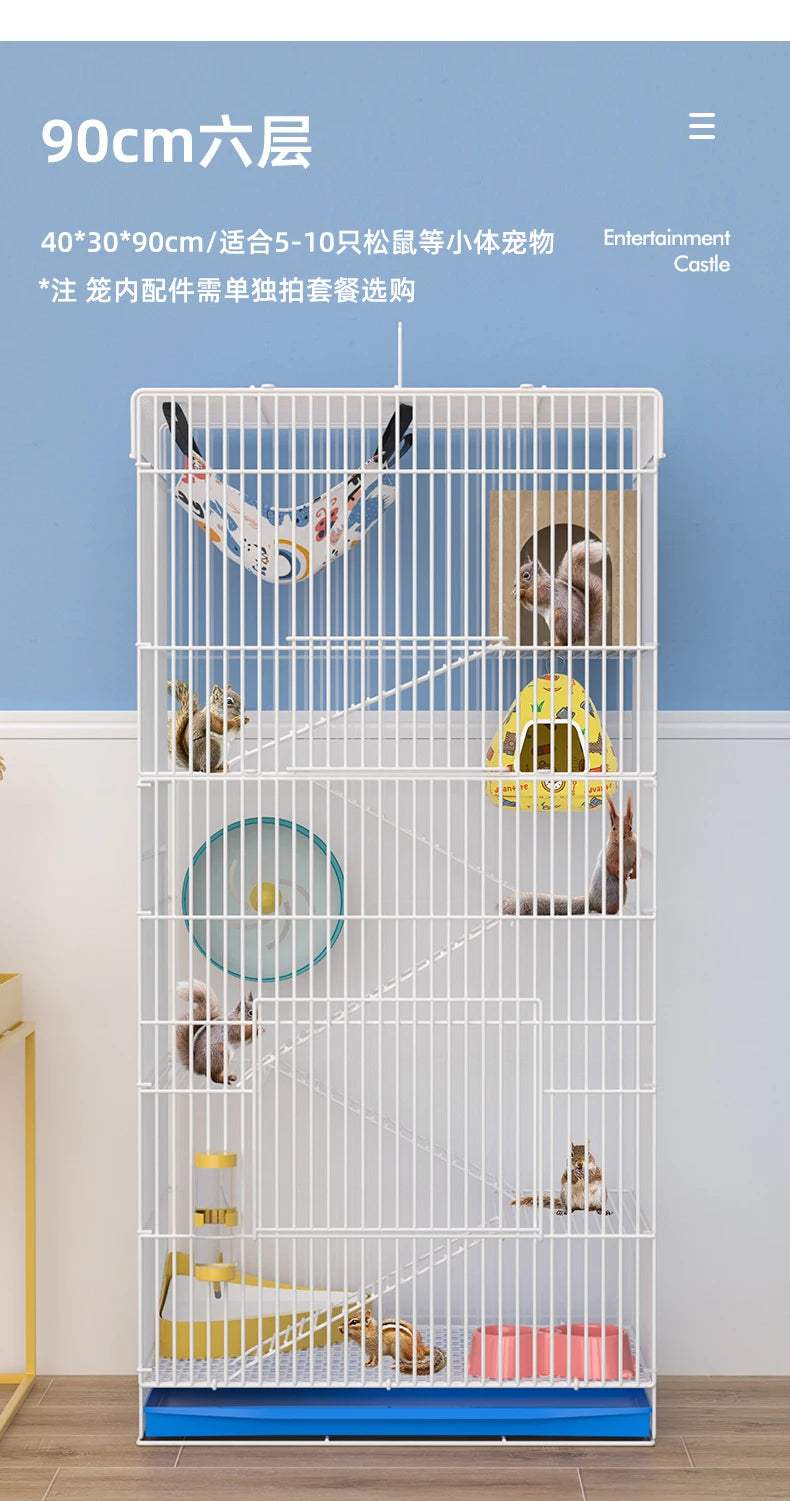 ‌Jumbo Hedgehog Sugar Glider Cage - Reinforced Escape-Proof Habitat, Chew-Resistant Large Base for Rats Hamsters