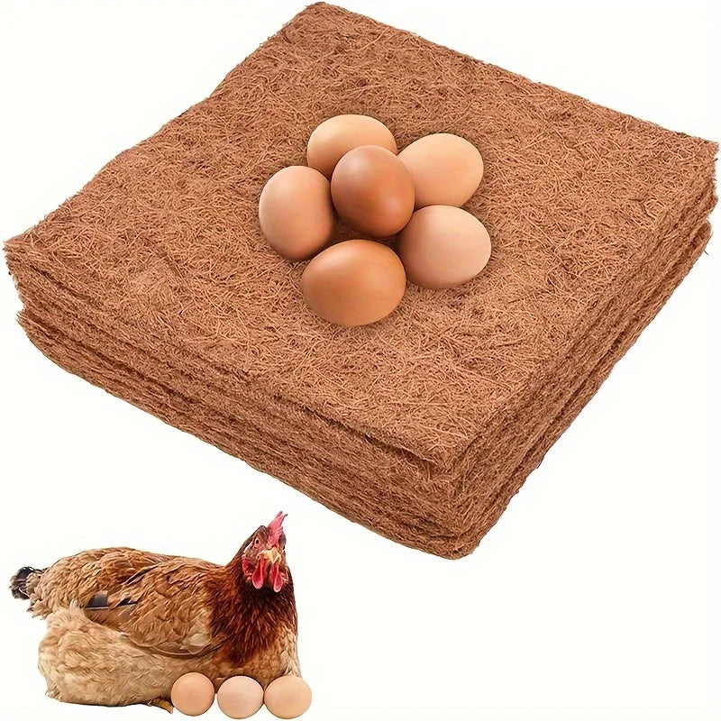Chicken Coop Nest Eco-Friendly Coconut Coir & Palm Fiber Chicken Nesting Pads - Reusable Hens Bedding Mats for Egg Layinga