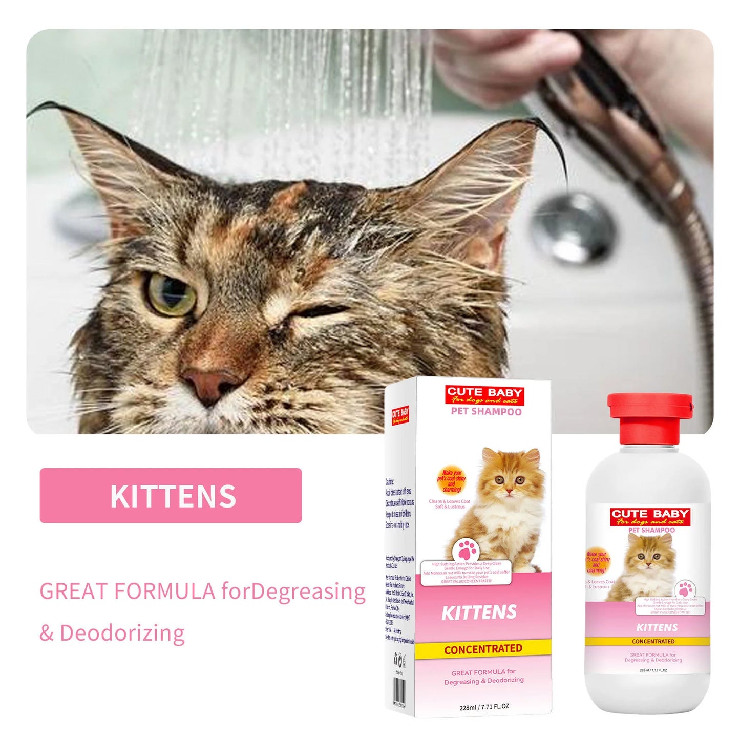 1pcs Premium Whitening Pet Grooming Shampoo - Cat Dog Universal Bath Shampoo With Lasting Fragrance And Clean Formula