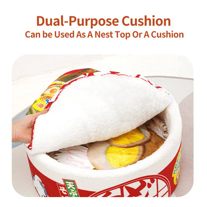 Pets Dog Cat House Kennel Super Large Instant Noodle Warm Dog Cat Nest Beds Cushion Udon Cup Noodle Pet Bed Cozy Nest