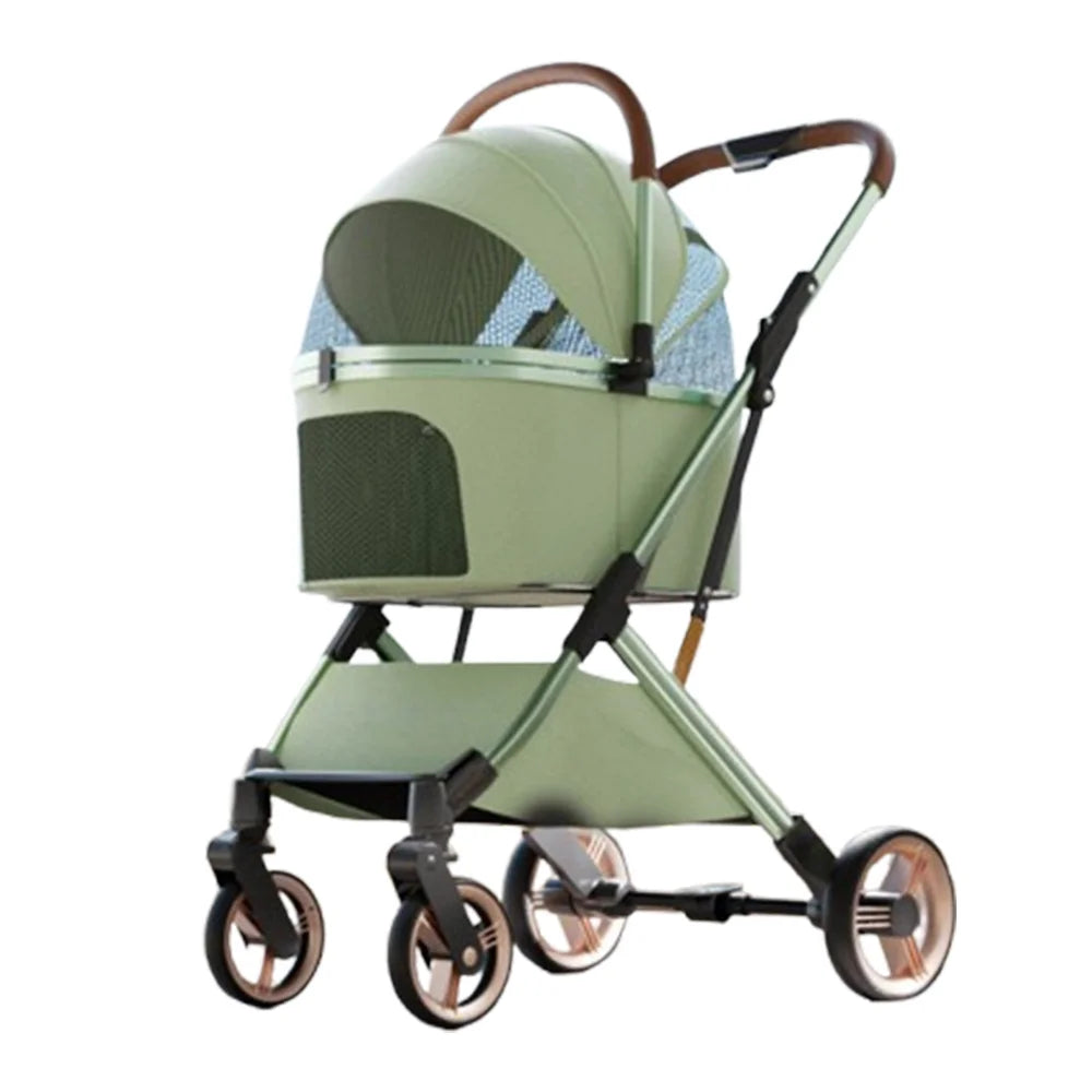 3 in 1 Detachable Pet Stroller for Dog Cat Foldable Travel Carrier up to 50lbs with Portable Carry Bag Storage Basket