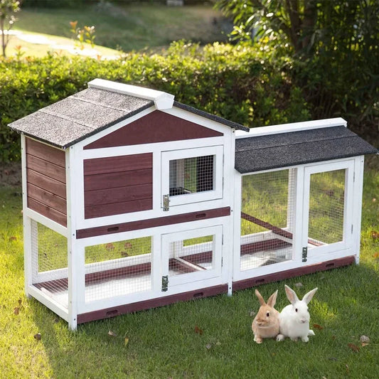 Outdoor Solid Wood Large Pet House Bamboo Rabbit House Cages Coop Wooden Rabbits Hutch