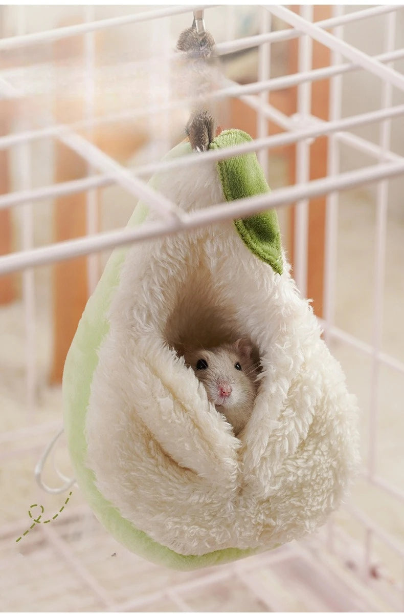 Pet Nest Small Animals Accessories Hamster Cage Winter Warm Bed Hamster Plush Hammock Parrot Cage Pendant Decoration Comfortable
