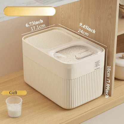 Moisture Proof Rice Dispenser 5KG/10KG Rice Bucket Kitchen Organizer Pet Food Storage Container Cereal Jar Caixa Organizadora