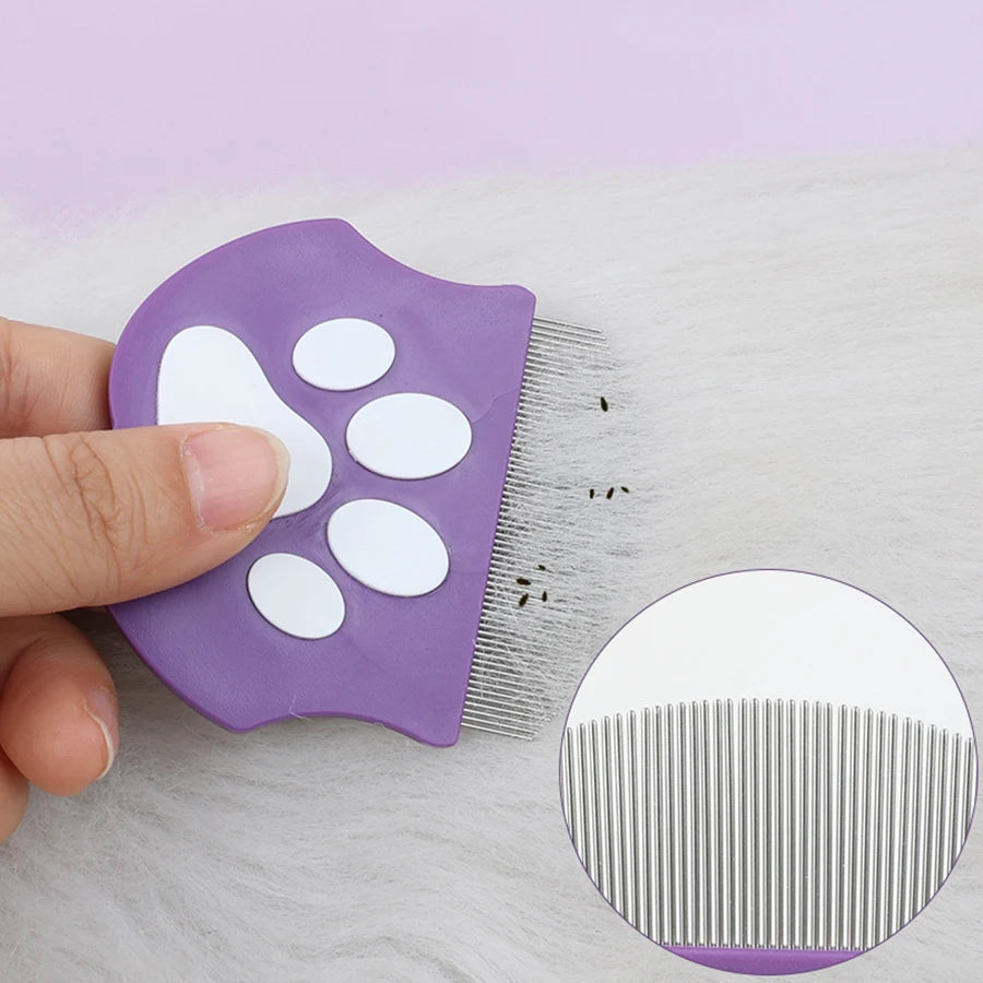 Pet Grooming Comb - Flea Comb for Cats & Dogs, Curved Design for Face & Body, Mini Detangling Brush for Pets 침구청소기 강아지미용  pet