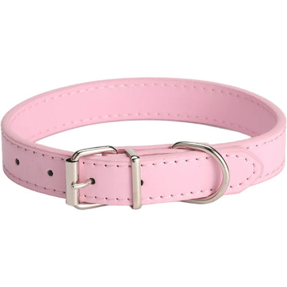 Leather Dog Cat Collar Soft Solid PU Collar For Small Medium Big Dogs Adjustable Puppy Neck Strap Colorful Cute Kitten Necklace