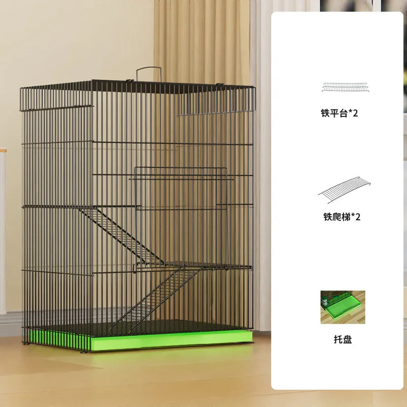 ‌3-Tier Extra Large Small Pet Cage - Sugar Glider Ferret-Proof Habitat, Multi-Level Rat Mansion Villa, Chew-Proof Removable Tray