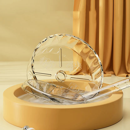 Hamster Cage Wheel Exercise Acrylic Transparent Non Slip Easy Clean with Stand for Small Pets