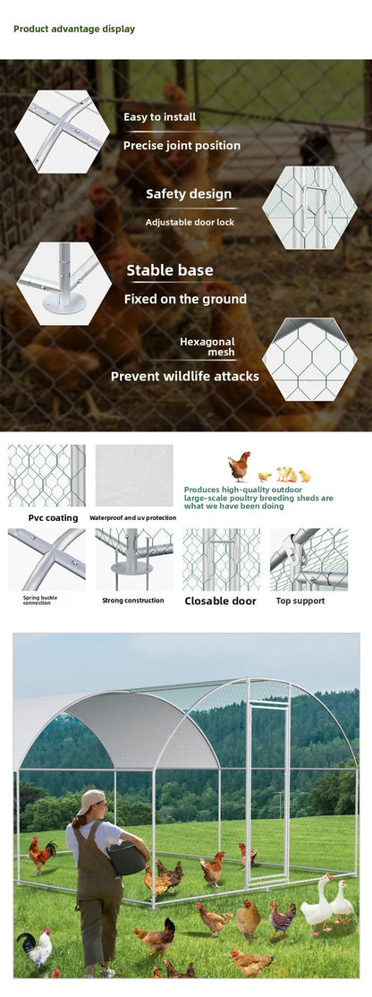 Outdoor Large-scale Chicken Duck Breeding Shed Nests Weatherproof Farm Poultry Cages Simple Breathable Pet Supplies Accessories