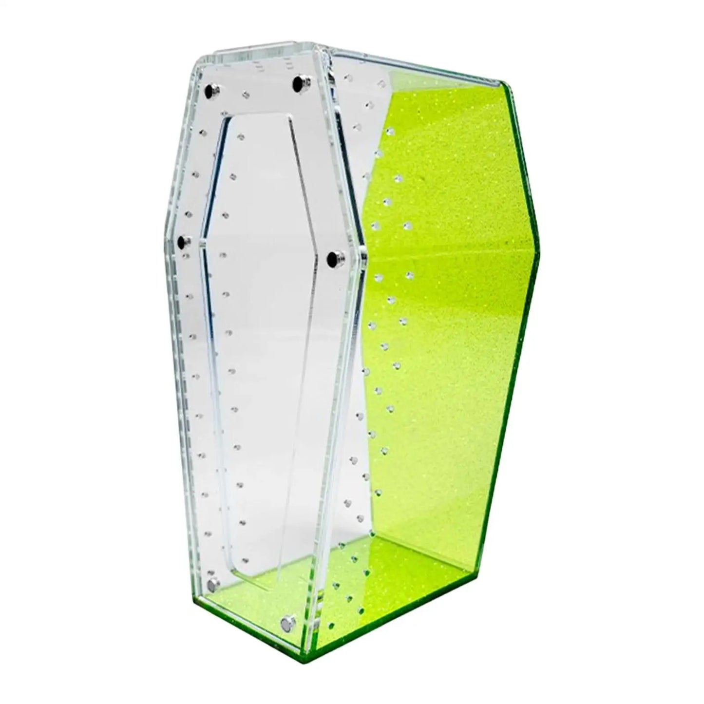 Acrylic Vertical Spider Enclosure Small Reptile Terrarium Box Coffin Shape Tank Accessories for Jumping Spider Breeding