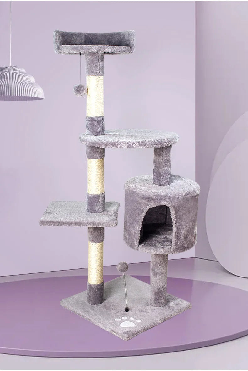 Winter cat climbing frame, wrapped in fabric for warmth, cat villa, cat nest, cat tree, cat jumping platform, pet toys