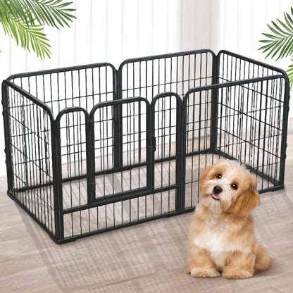 6 Panels Dog Fence Playpen Foldable Exercise Puppy Kennel Cage Heavy Duty Dog Exercise Fence for Dog Cat Rabbit Pet Exercise
