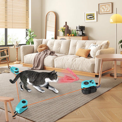 Interactive cat and dog chase toy, USB charging automatic bait, used for pet exercise and training, durable plastic material
