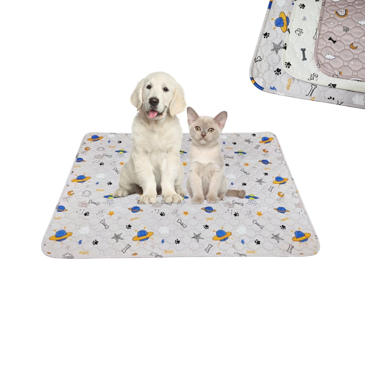 2pcs Large Pet Dog Pee Pads,Reusable Dogs Puppy Pads Pet Training Pads for Dogs, Absorbent and Leak-Proof Whelping Pads,Size:M