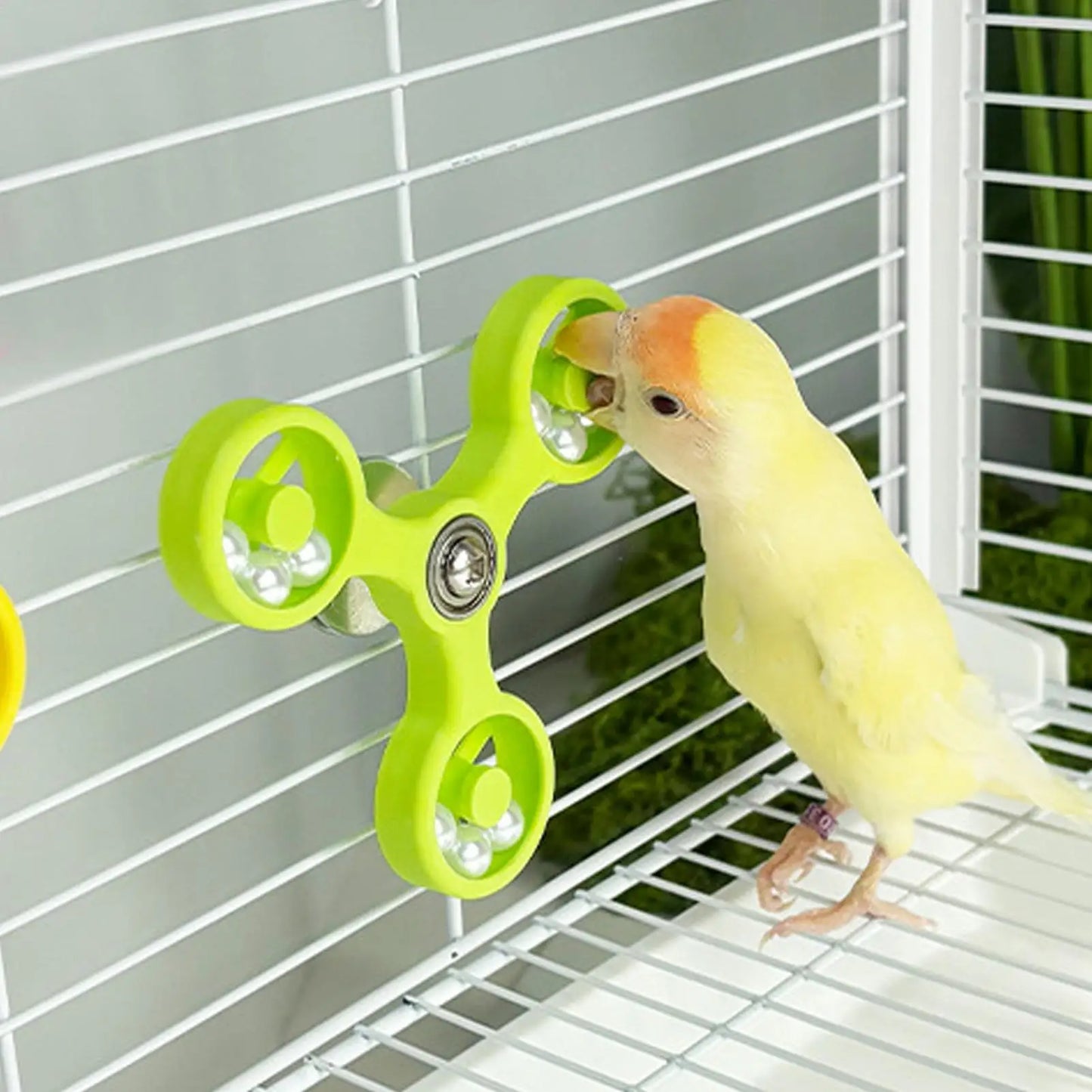 Bird Enrichment Activity Toys Boredom Relief Spinner Wheel windmill bird cage accessories for gnawing and biting