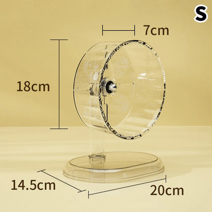 Hamster Cage Wheel Exercise Acrylic Transparent Non Slip Easy Clean with Stand for Small Pets