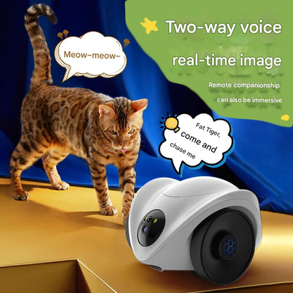 Whole House Mobile Walking Robot with Security Smart Camera for Specific Pet Monitoring & Playing With Remote Laser & Feeding
