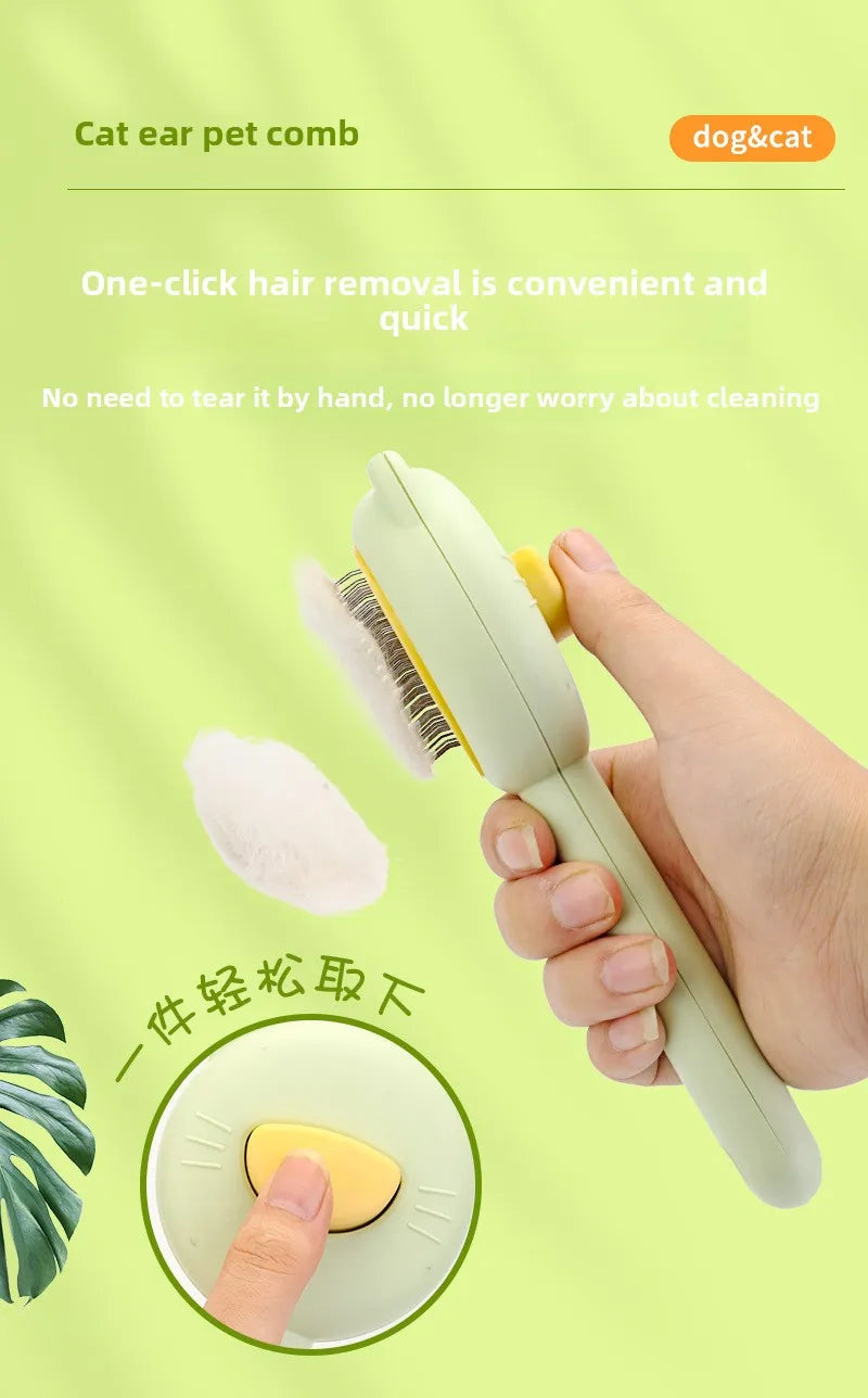 Cat Dog Grooming Brush Deshedding Tool for Loose Fur Removal Slicker Brush Pet Hair Care Essential